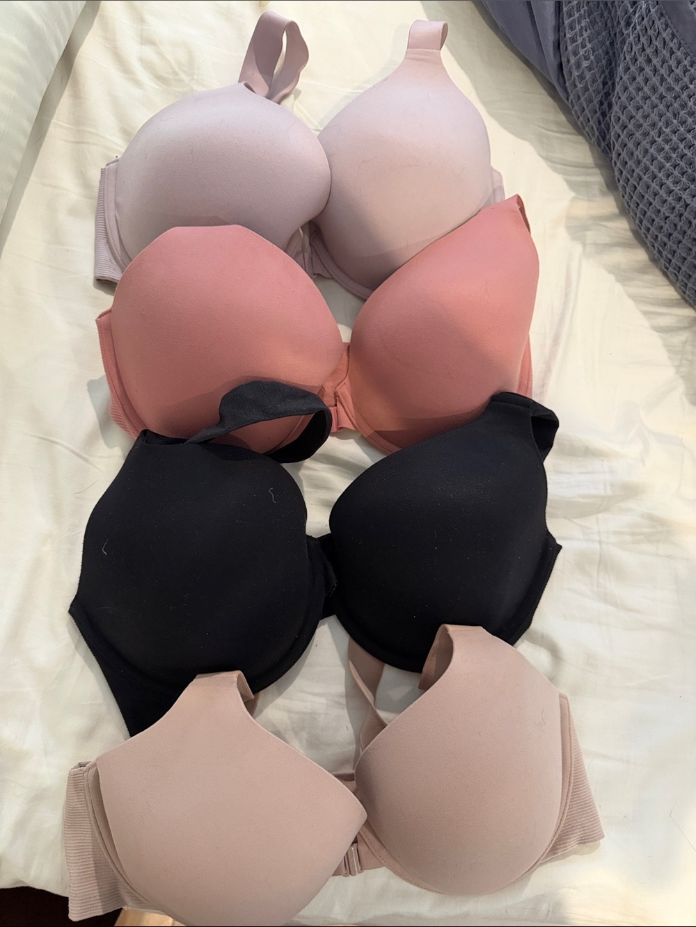 SPANX Smooth T-Shirt Bra Pack in Black, Blush, Dusty Rose and Light Pink